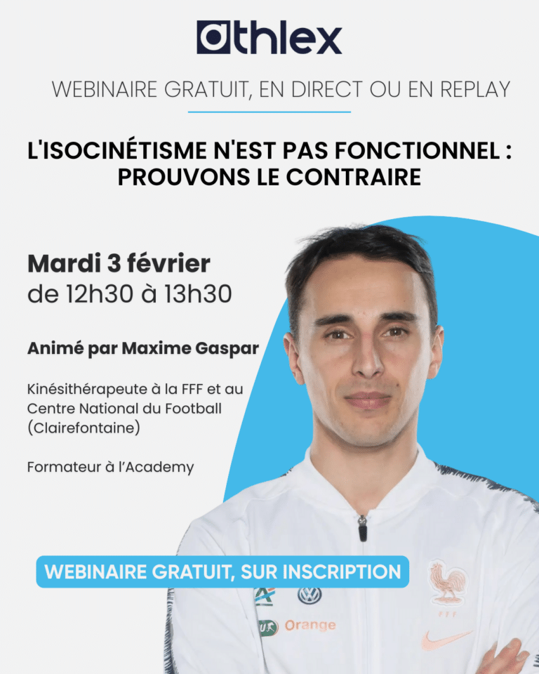 Webinaire gratuit Maxime Gaspar Athlex isocinétisme